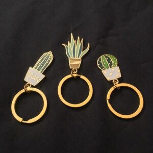 Trendy 3pc. Cactus Keychain Set